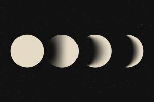Moon phases background, retro aesthetic beige astronomy image